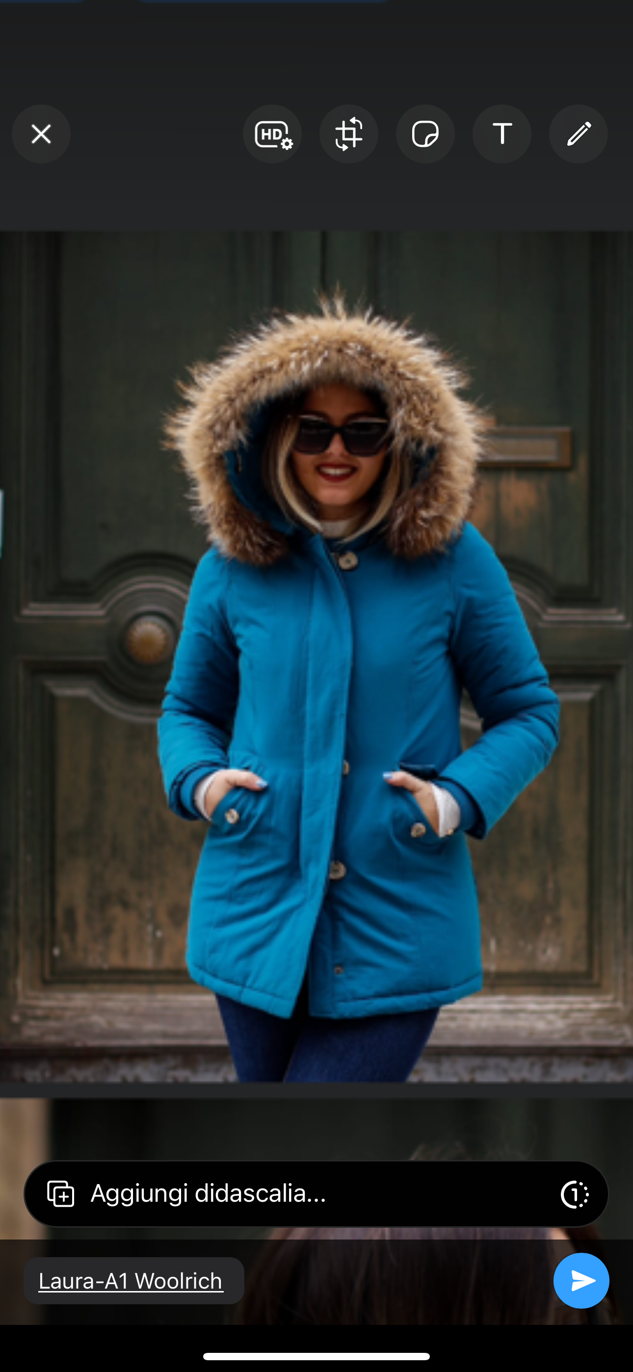 Parka Simil Woorlich Special Price Pelliccia GRANDE blu navy