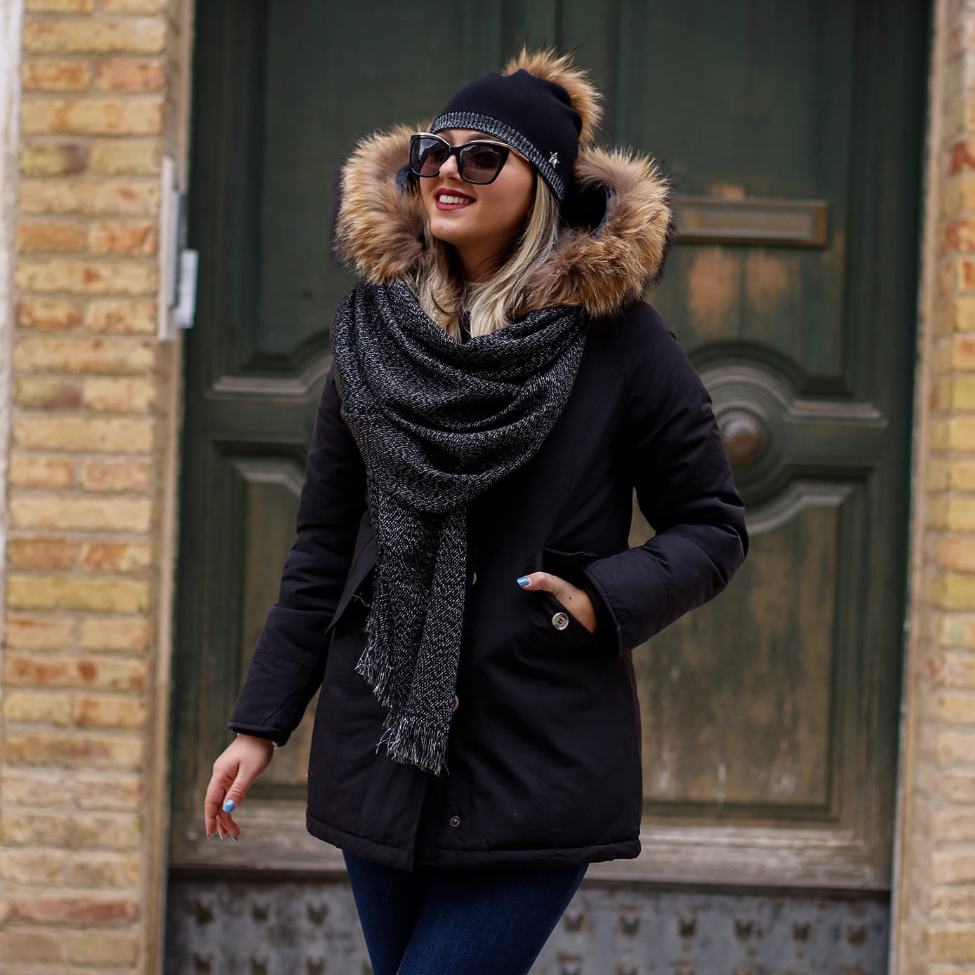 Parka Simil Woorlich Special Price Pelliccia GRANDE nero