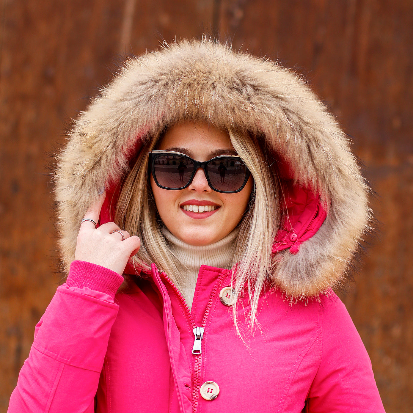 Parka Simil Woorlich Special Price Pelliccia GRANDE fucsia