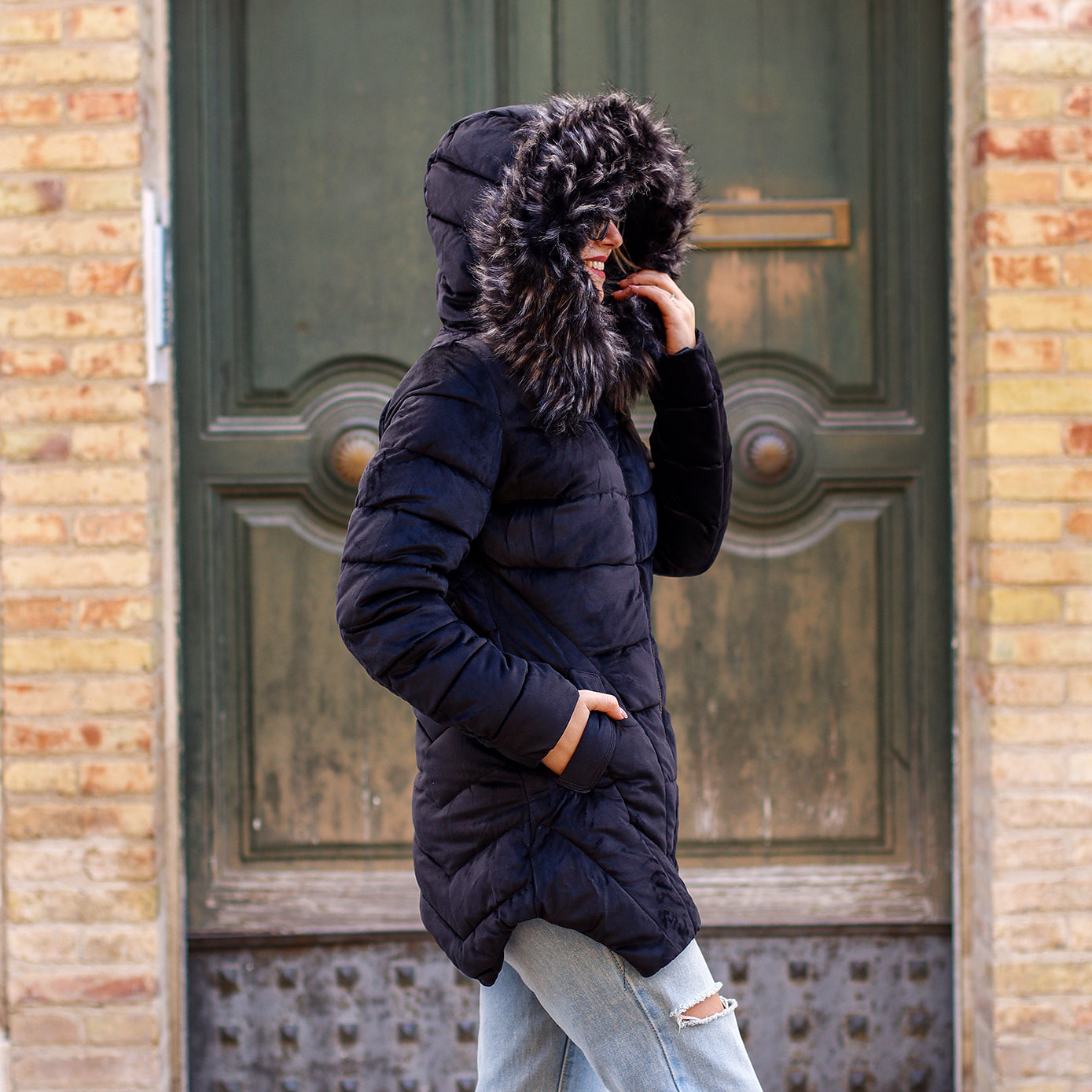 Parka velluto liscio Special Price NERO